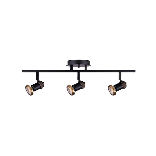 Canarm Tayte 22in 3-Light Track Light | Mid-Century Matte Black and Gold | Kitchen & Living Room Task Lighting | 22 x 5 x 6 in | Model IT1057A03BKG10