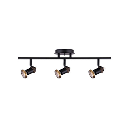 Canarm Tayte 22in 3-Light Track Light | Mid-Century Matte Black and Gold | Kitchen & Living Room Task Lighting | 22 x 5 x 6 in | Model IT1057A03BKG10