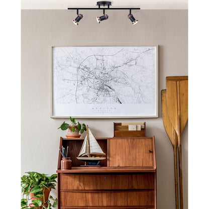 Canarm Tayte 22in 3-Light Track Light | Mid-Century Matte Black and Gold | Kitchen & Living Room Task Lighting | 22 x 5 x 6 in | Model IT1057A03BKG10