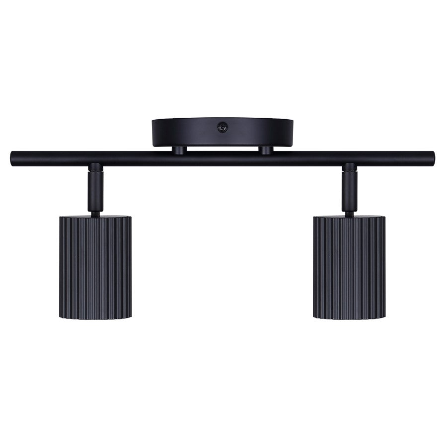 Canarm Rexton 14in 2-Light Track Lighting | Matte Black | Kitchen & Office | 14 x 5 x 7 in | Model IT1119A02BK10