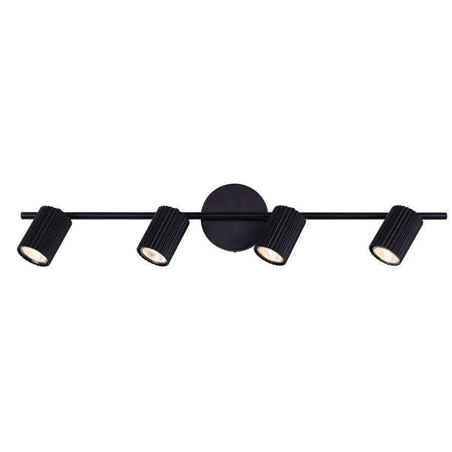 Canarm Rexton 29in 4-Light Track Lighting | Modern Matte Black Metal | Kitchen & Living Room | 29 x 4.75 x 6.5 in | Model IT1119A04BK10