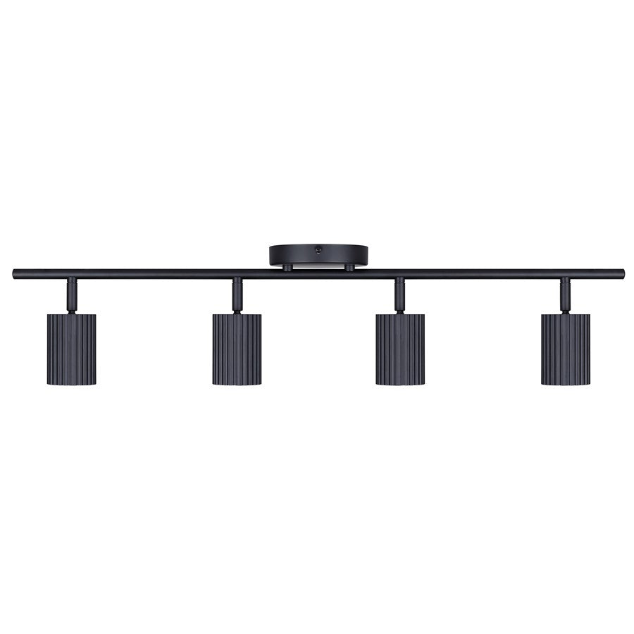 Canarm Rexton 29in 4-Light Track Lighting | Modern Matte Black Metal | Kitchen & Living Room | 29 x 4.75 x 6.5 in | Model IT1119A04BK10