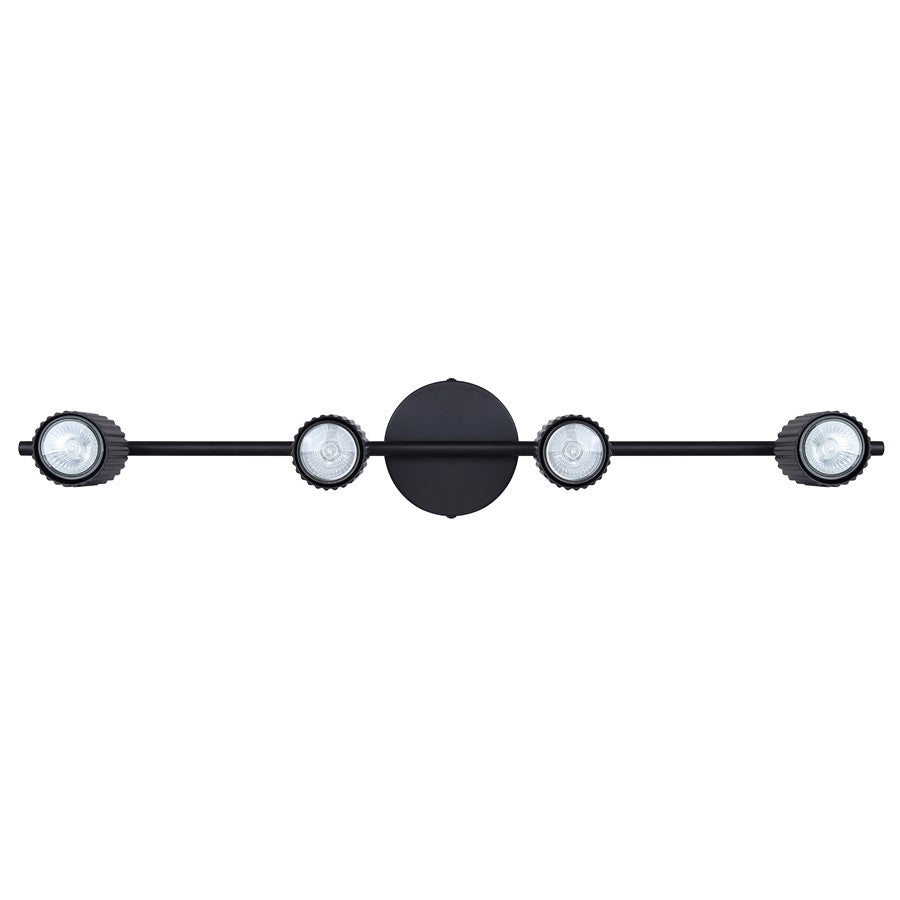 Canarm Rexton 29in 4-Light Track Lighting | Modern Matte Black Metal | Kitchen & Living Room | 29 x 4.75 x 6.5 in | Model IT1119A04BK10