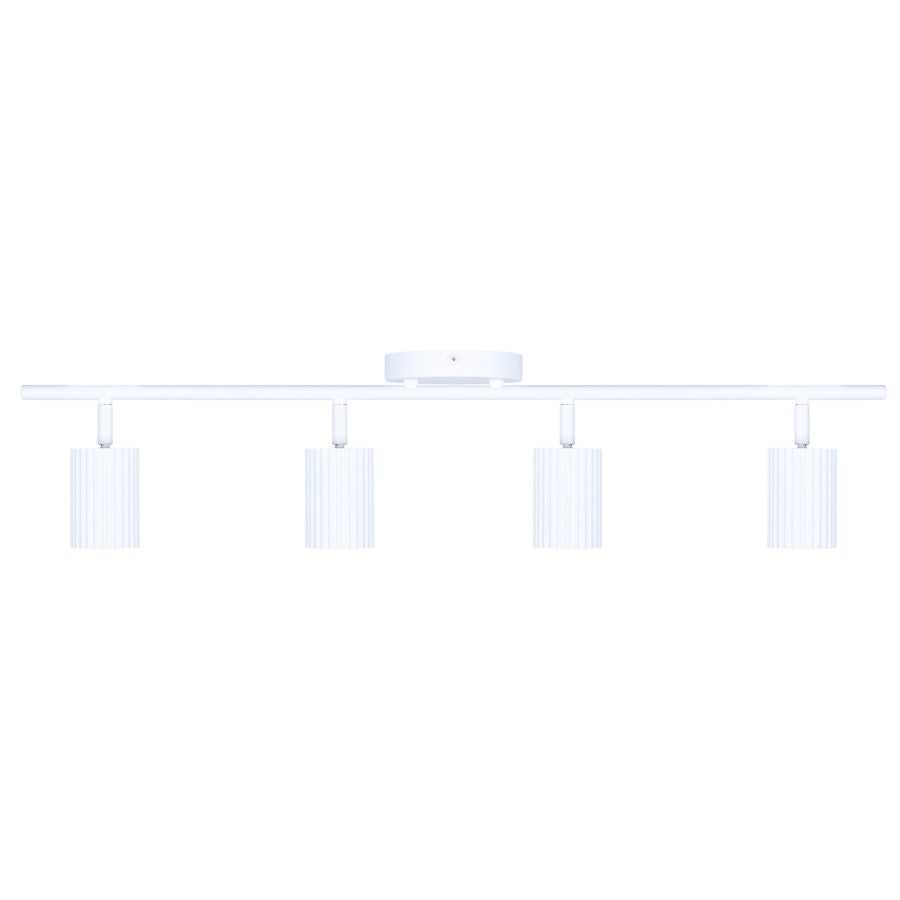 Canarm Rexton 29in 4-Light Track Lighting | Modern Matte White Metal | Kitchen & Living Room | 29 x 4.75 x 6.5 in | Model IT1119A04WH10