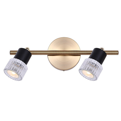 Canarm Elsee 15in 2-Light Track Lighting | Modern Black & Gold Metal with Clear Glass | Kitchen & Living Room | Model IT1161A02BKG10