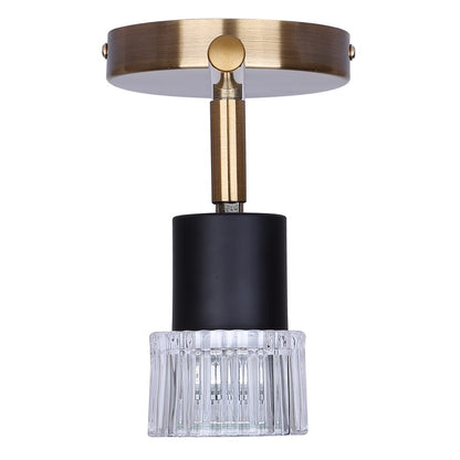 Canarm Elsee 15in 2-Light Track Lighting | Modern Black & Gold Metal with Clear Glass | Kitchen & Living Room | Model IT1161A02BKG10