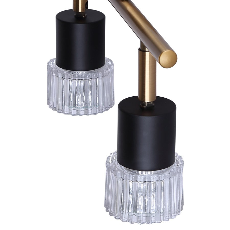 Canarm Elsee 15in 2-Light Track Lighting | Modern Black & Gold Metal with Clear Glass | Kitchen & Living Room | Model IT1161A02BKG10