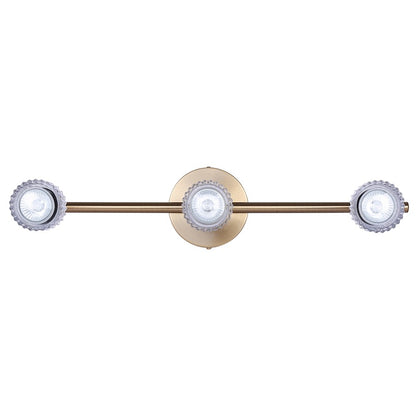 Canarm Elsee 23in 3-Light Track Light | Modern Matte Black and Gold with Clear Ribbed Glass | Kitchen & Hallway | Model IT1161A03BKG10