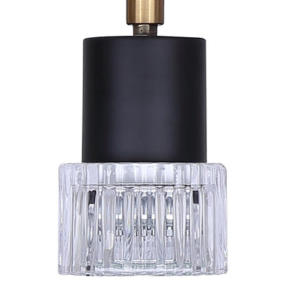 Canarm Elsee 29in 4-Light Track Light | Modern Matte Black and Gold with Clear Ribbed Glass | Kitchen & Living Room | Model IT1161A04BKG10