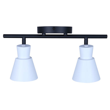 Canarm Radley 14in 2-Light Track Light | Modern Matte Black and White Metal Shades | Kitchen & Living Room | 14 x 4.75 x 7 in | Model IT1163A02BW10