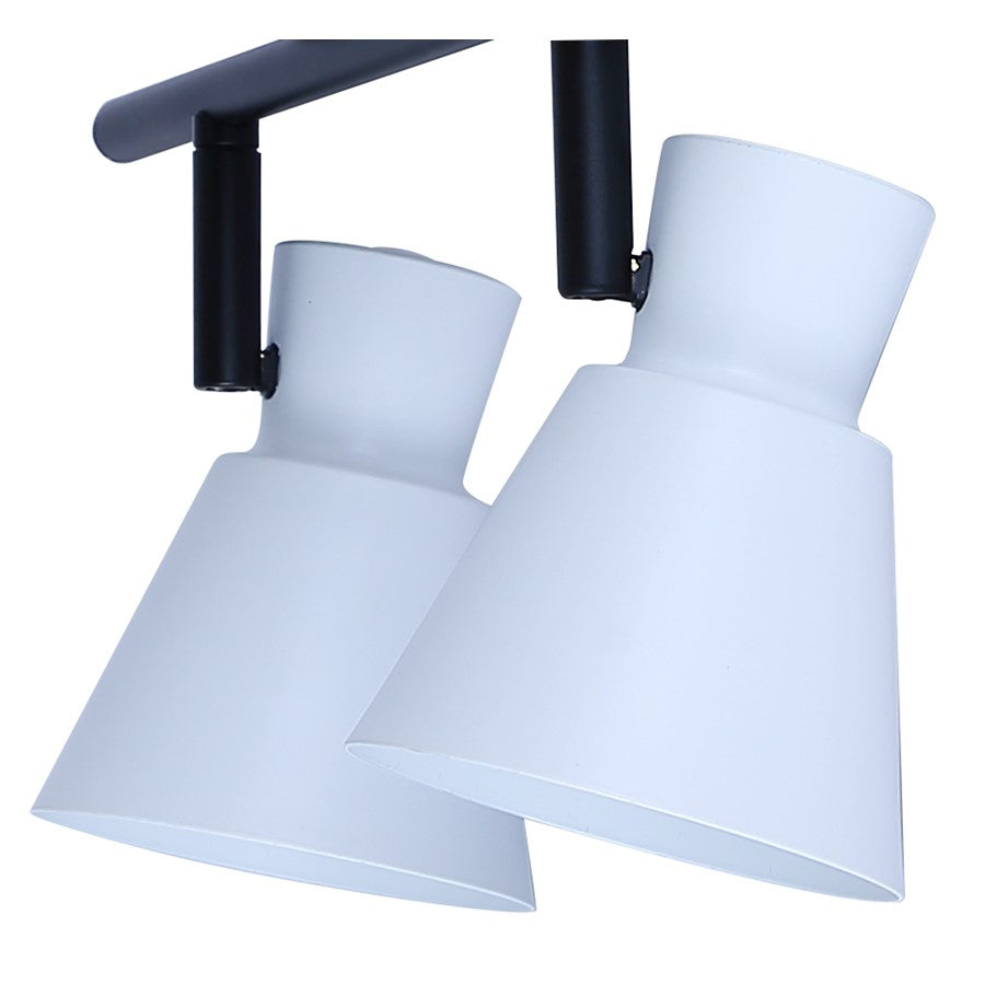 Canarm Radley 14in 2-Light Track Light | Modern Matte Black and White Metal Shades | Kitchen & Living Room | 14 x 4.75 x 7 in | Model IT1163A02BW10