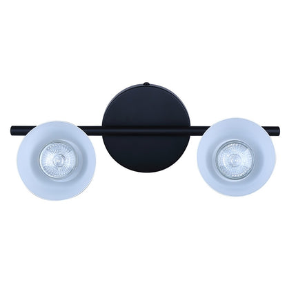 Canarm Radley 14in 2-Light Track Light | Modern Matte Black and White Metal Shades | Kitchen & Living Room | 14 x 4.75 x 7 in | Model IT1163A02BW10