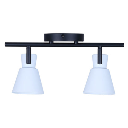 Canarm Radley 14in 2-Light Track Light | Modern Matte Black and White Metal Shades | Kitchen & Living Room | 14 x 4.75 x 7 in | Model IT1163A02BW10