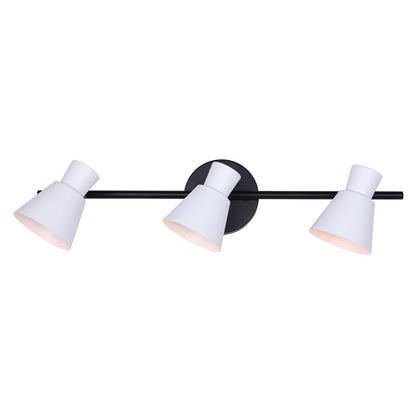 Canarm Radley 22in 3-Light Track Light | Modern Matte Black and White Metal Shades | Kitchen & Living Room | 22.5 x 4.75 x 7 in | Model IT1163A03BW10