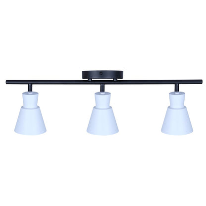 Canarm Radley 22in 3-Light Track Light | Modern Matte Black and White Metal Shades | Kitchen & Living Room | 22.5 x 4.75 x 7 in | Model IT1163A03BW10