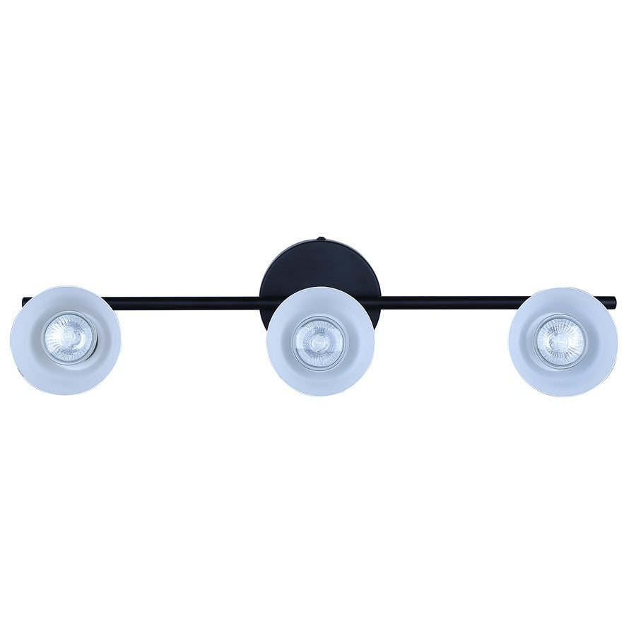 Canarm Radley 22in 3-Light Track Light | Modern Matte Black and White Metal Shades | Kitchen & Living Room | 22.5 x 4.75 x 7 in | Model IT1163A03BW10