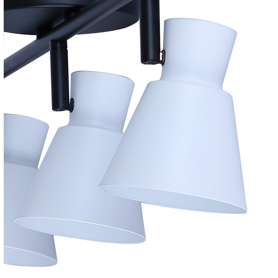 Canarm Radley 22in 3-Light Track Light | Modern Matte Black and White Metal Shades | Kitchen & Living Room | 22.5 x 4.75 x 7 in | Model IT1163A03BW10