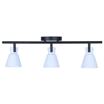 Canarm Radley 22in 3-Light Track Light | Modern Matte Black and White Metal Shades | Kitchen & Living Room | 22.5 x 4.75 x 7 in | Model IT1163A03BW10