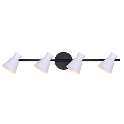 Canarm Radley 29in 4-Light Track Lighting | White Metal Adjustable Shades | Kitchen & Living Room | 29 x 4.75 x 7 in | Model IT1163A04BW10