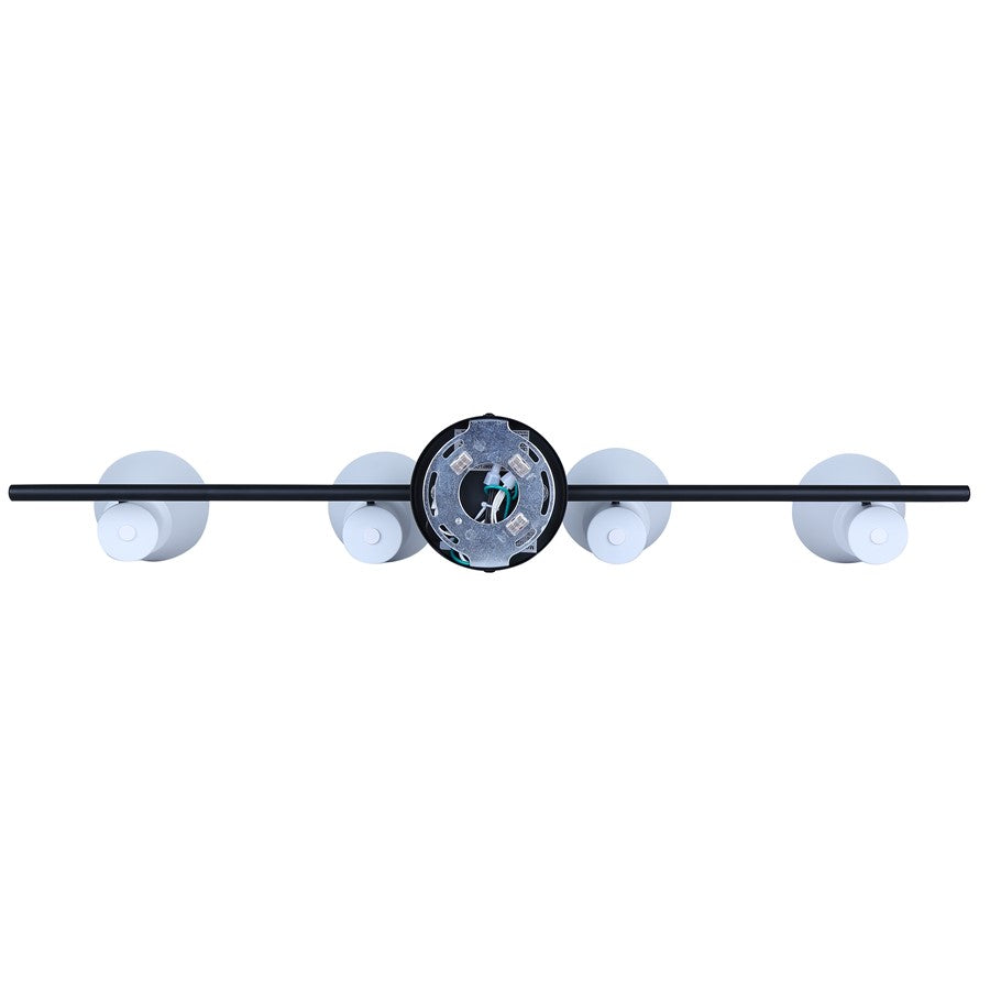 Canarm Radley 29in 4-Light Track Lighting | White Metal Adjustable Shades | Kitchen & Living Room | 29 x 4.75 x 7 in | Model IT1163A04BW10