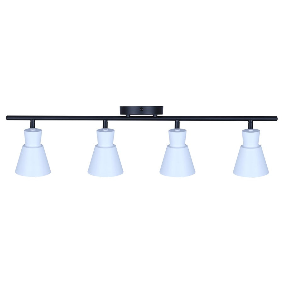 Canarm Radley 29in 4-Light Track Lighting | White Metal Adjustable Shades | Kitchen & Living Room | 29 x 4.75 x 7 in | Model IT1163A04BW10