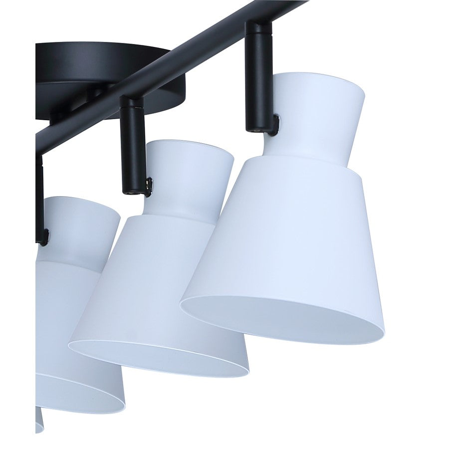 Canarm Radley 29in 4-Light Track Lighting | White Metal Adjustable Shades | Kitchen & Living Room | 29 x 4.75 x 7 in | Model IT1163A04BW10