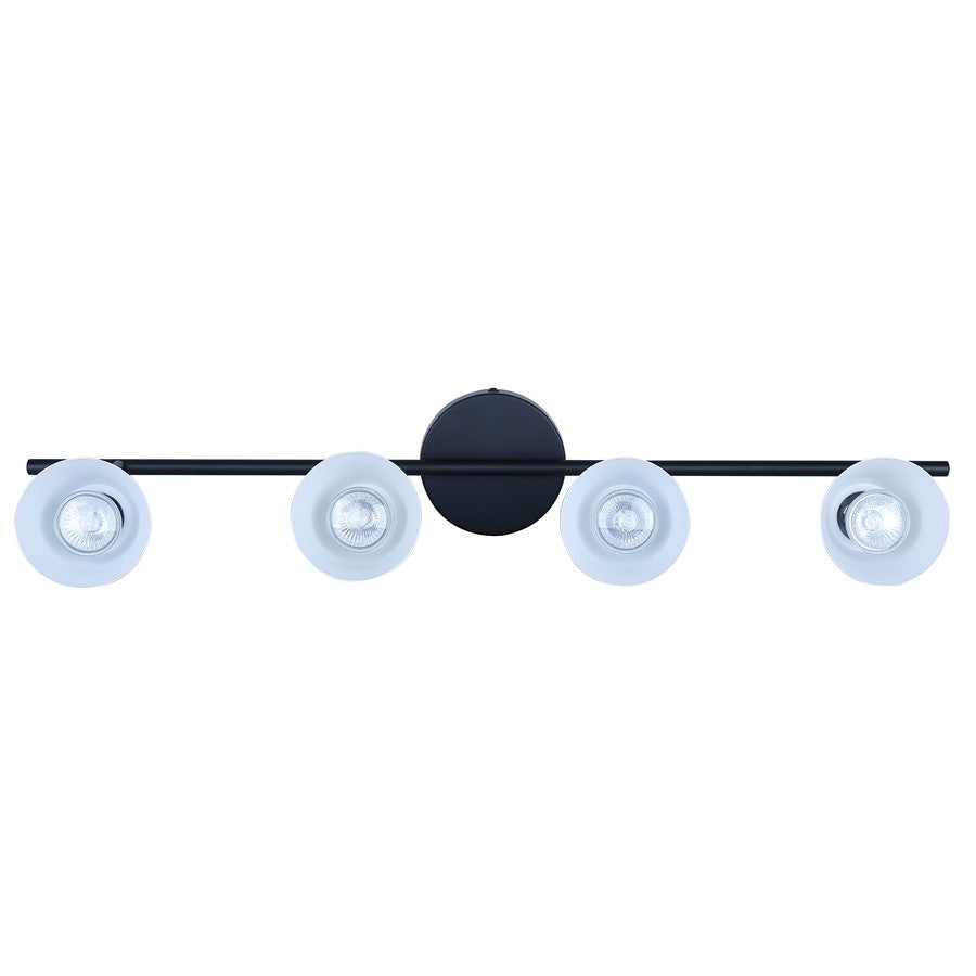 Canarm Radley 29in 4-Light Track Lighting | White Metal Adjustable Shades | Kitchen & Living Room | 29 x 4.75 x 7 in | Model IT1163A04BW10