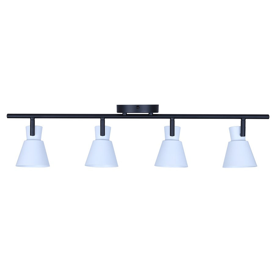 Canarm Radley 29in 4-Light Track Lighting | White Metal Adjustable Shades | Kitchen & Living Room | 29 x 4.75 x 7 in | Model IT1163A04BW10