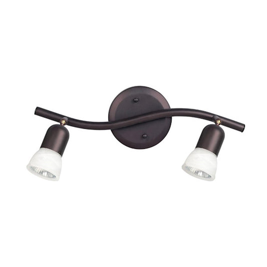 Canarm James 15in 2-Light Track | Oil Rubbed Bronze Steel and White Alabaster Glass | Kitchen & Living Room Accent | Model IT356A02ORB10