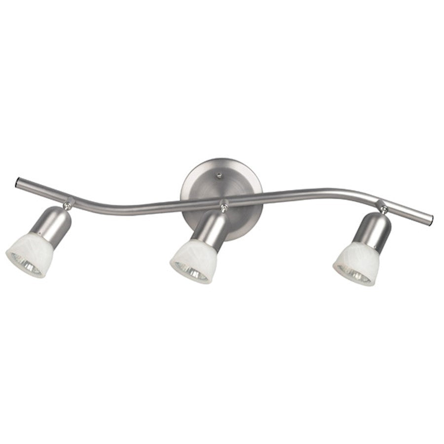 Canarm James 23in 3-Light Track | Brushed Pewter Steel and White Alabaster Glass | Kitchen & Living Room Accent | 23 x 7.125 in | Model IT356A03BPT10