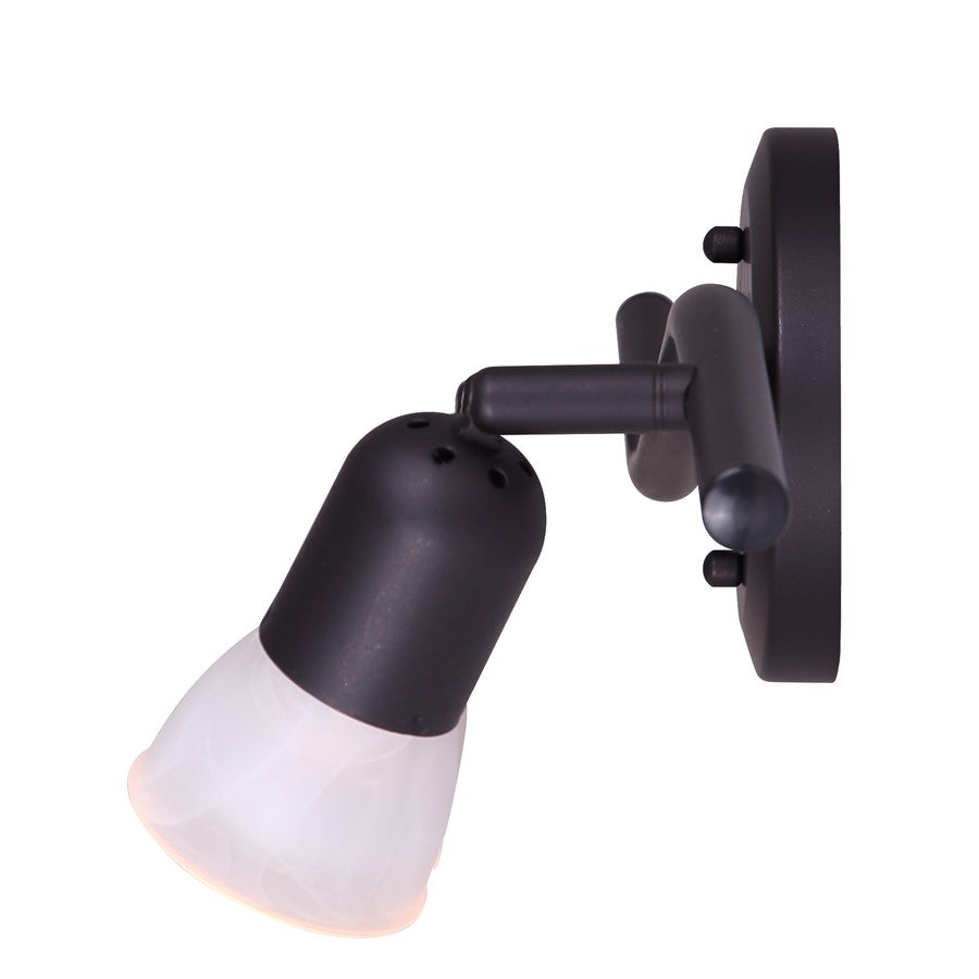 Canarm James 23in 3-Light Track | Oil Rubbed Bronze Steel and White Alabaster Glass | Kitchen & Living Room Accent | Model IT356A03ORB10