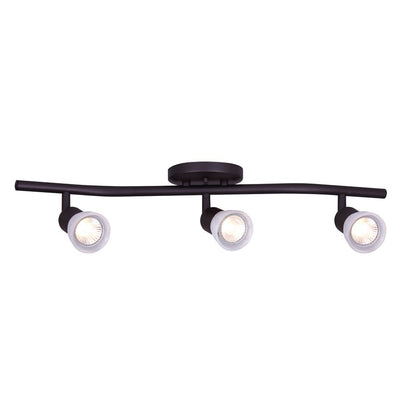 Canarm James 23in 3-Light Track | Oil Rubbed Bronze Steel and White Alabaster Glass | Kitchen & Living Room Accent | Model IT356A03ORB10
