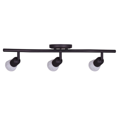 Canarm James 23in 3-Light Track | Oil Rubbed Bronze Steel and White Alabaster Glass | Kitchen & Living Room Accent | Model IT356A03ORB10