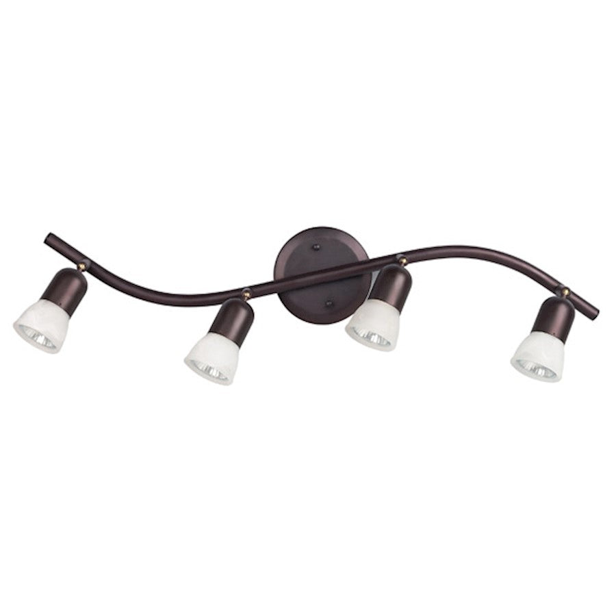Canarm James 26.5in 4-Light Track Light | Oil Rubbed Bronze and White Alabaster Glass | Kitchen & Living Room | Model IT356A04ORB10