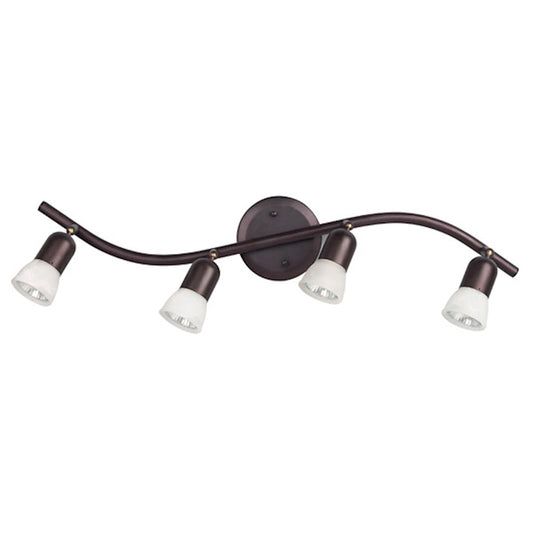 Canarm James 26.5in 4-Light Track Light | Oil Rubbed Bronze and White Alabaster Glass | Kitchen & Living Room | Model IT356A04ORB10