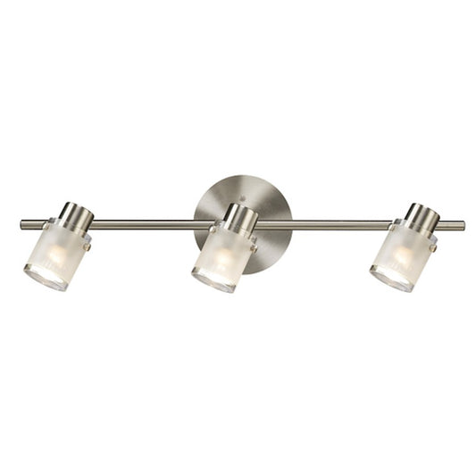 Canarm Cole 22.5in 3-Light Track Light | Brushed Nickel and Frosted Glass | Kitchen & Living Room | 22.5 x 22.5 x 5 in | Model IT406A03BN10