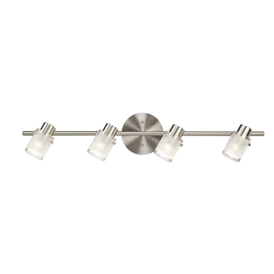 Canarm Cole 29in 4-Light Track Light | Brushed Nickel and Frosted Glass | Kitchen & Living Room | 29 x 29 x 5 in | Model IT406A04BN10