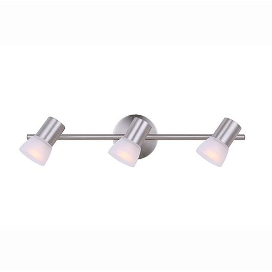 Canarm Hudson 23in 3-Light Track Light | Brushed Nickel and Frosted Glass | Kitchen Island & Dining Room | 23 x 23 x 5 in | Model IT517A03BN