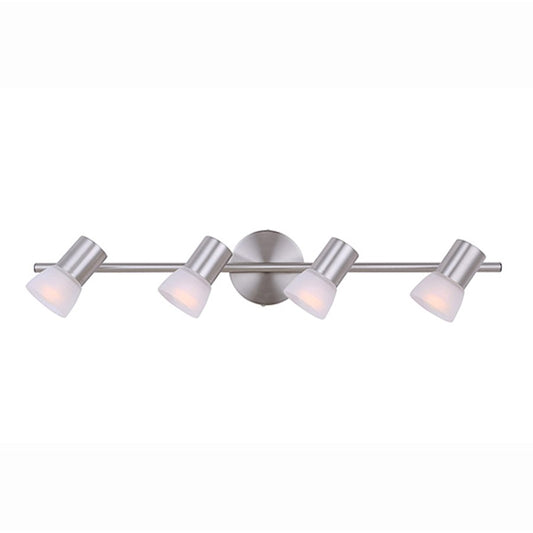 Canarm Hudson 29in 4-Light Track Light | Brushed Nickel and Frosted Glass | Kitchen Island & Dining Room | 29 x 29 x 5 in | Model IT517A04BN