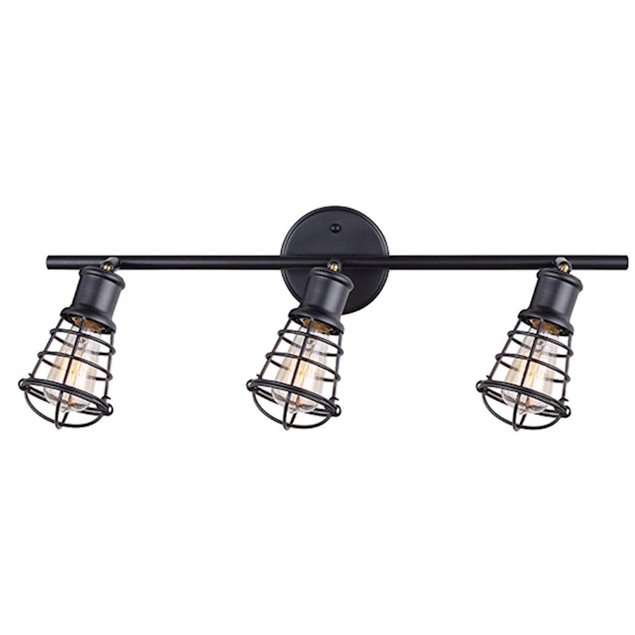 Canarm Otto 24in 3-Light Track Light | Industrial Graphite Cage Design | Kitchen & Dining Room | 24 x 10 in | Model IT611A03GPH