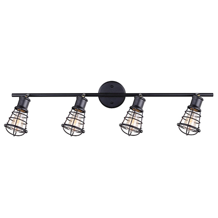 Canarm Otto 33in 4-Light Track Light | Industrial Graphite Cage Design | Kitchen & Dining Room | 33 x 10 in | Model IT611A04GPH