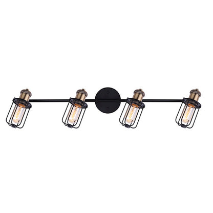 Canarm Vox 32in 4-Light Track Light | Industrial Matte Black and Gold Metal | Kitchen & Living Room | 32 x 6 x 8 in | Model IT704A04BKG
