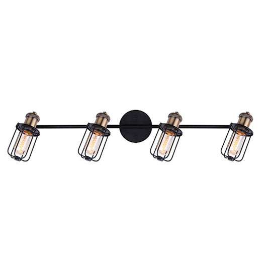 Canarm Vox 32in 4-Light Track Light | Industrial Matte Black and Gold Metal | Kitchen & Living Room | 32 x 6 x 8 in | Model IT704A04BKG