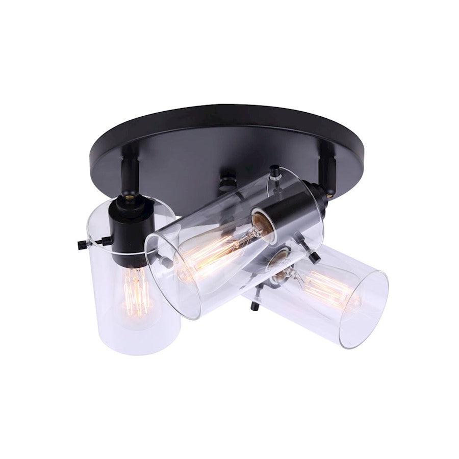 Canarm Joni 14in 2-Light Track Light | Matte Black and Clear Glass Shade | Kitchen & Living Room Track Lighting | 14 x 5 x 9 in | Model IT759A02BK