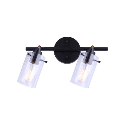 Canarm Joni 14in 2-Light Track Light | Matte Black and Clear Glass Shade | Kitchen & Living Room Track Lighting | 14 x 5 x 9 in | Model IT759A02BK