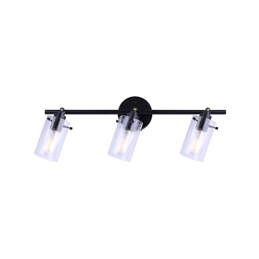 Canarm Joni 24in 3-Light Track Lighting | Transitional Matte Black and Clear Glass | Kitchen & Living Room | 24 x 5 x 9 in | Model IT759A03BK