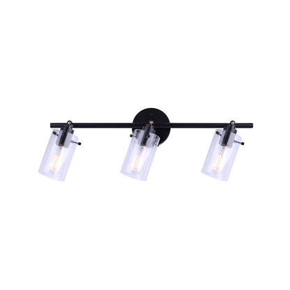 Canarm Joni 24in 3-Light Track Lighting | Transitional Matte Black and Clear Glass | Kitchen & Living Room | 24 x 5 x 9 in | Model IT759A03BK