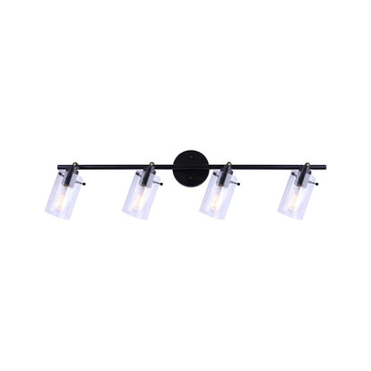 Canarm Joni 33in 4-Light Track Lighting | Transitional Matte Black and Clear Glass | Kitchen & Living Room | 33 x 5 x 9 in | Model IT759A04BK