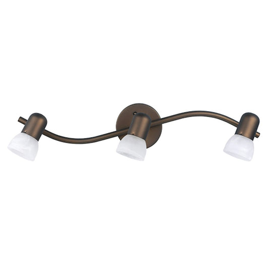 Canarm Jasper 23in 3-Light Track Light | Oil Rubbed Bronze and White Alabaster Glass | Living Room & Kitchen | 23 x 23 x 6 in | Model IT9313