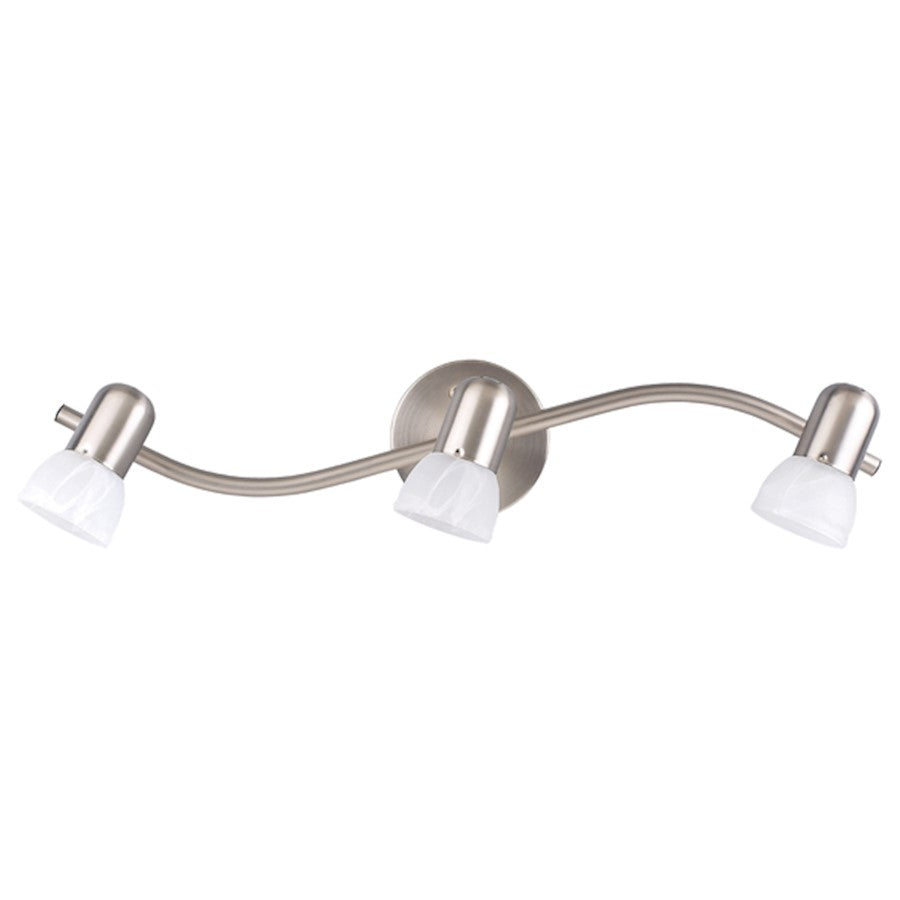 Canarm Jasper 23in 3-Light Track Light | Brushed Pewter and White Alabaster Glass | Living Room & Kitchen | 23 x 23 x 6 in | Model IT9351